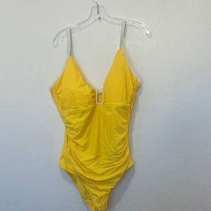 Shade & Shore Vibrant Yellow one piece swimsuit Swimwear plus size 20 bathing